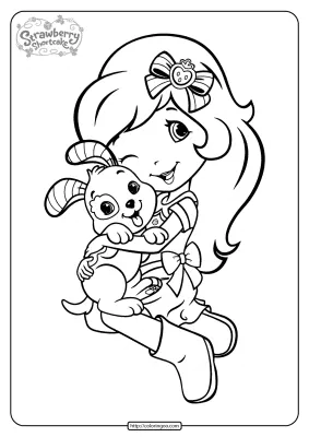 Printable Strawberry Shortcake and Pupcake Coloring