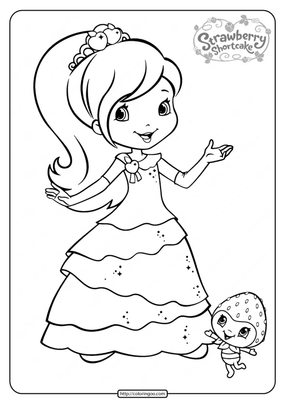 Free Printable Strawberry Shortcake Coloring Page 04 1 free printable strawberry shortcake coloring page 04