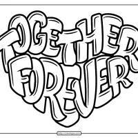 free printable together forever pdf coloring page