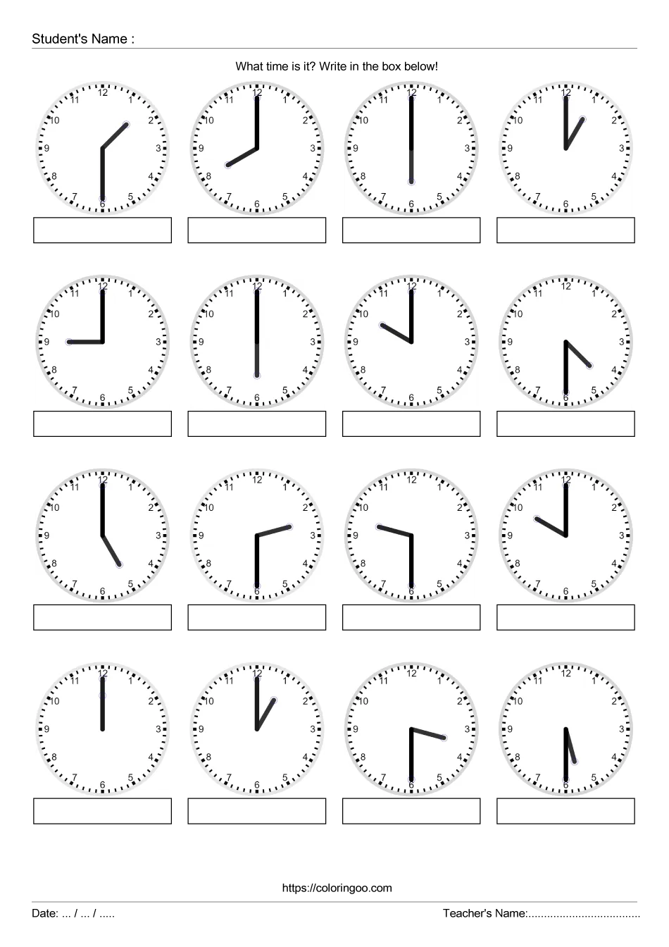 Free Printable What Time Is It Exercise Worksheet 04 2 free printable what time is it exercise worksheet 04