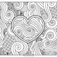 free printable zentangle heart pdf coloring pages e1589297534656