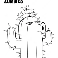 Free Plants vs Zombies Cactus Pdf Coloring Page 8 Free Plants vs Zombies Cactus Pdf Coloring Page