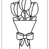 printable bouquet of tulips pdf coloring page