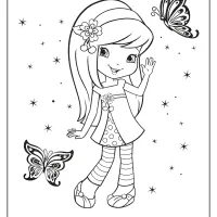 printable cherry jam and butterflies coloring page