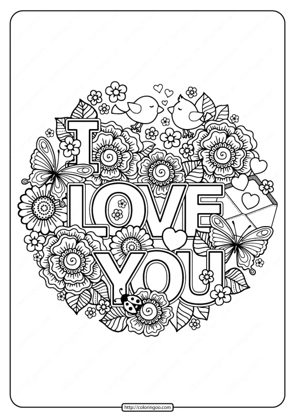Printable I Love You Pdf Coloring Page 1 printable i love you pdf coloring page