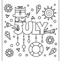 printable july pdf coloring page