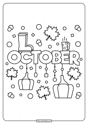 Free Printable October Pdf Coloring Page