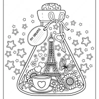 printable paris city of love pdf coloring page