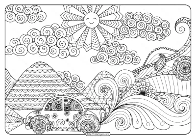 Printable Summer Road Trip Pdf Coloring Page