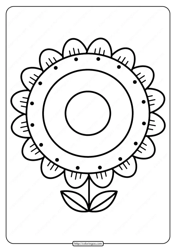 printable sunflower pdf coloring page