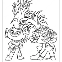 Printable Trolls 2 Barb and Poppy Pdf Coloring Page 5 printable trolls 2 barb and poppy pdf coloring page