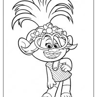 Free Printable Trolls 2 Queen Poppy Coloring Page 6 printable trolls 2 quenn poppy pdf coloring page