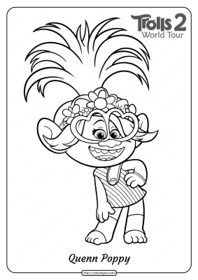 Free Printable Trolls 2 Queen Poppy Coloring Page