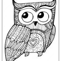 printable valentine owl pdf coloring page