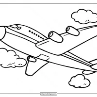 free printable airplane pdf coloring page 06