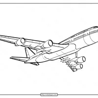 free printable airplane pdf coloring page 08