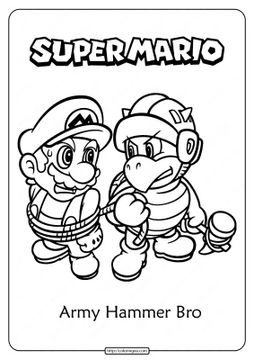 Free Printable Army Hammer Bro Pdf Coloring Page