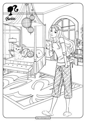 Printable Barbie in the Bedroom Coloring Pages 18