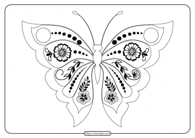 Free Printable Butterfly Pdf Coloring Pages 54