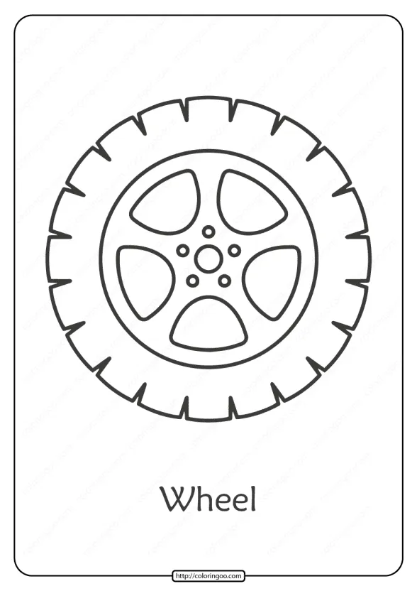 Free Printable Car Wheel Pdf Coloring Page 1 free printable car wheel pdf coloring page