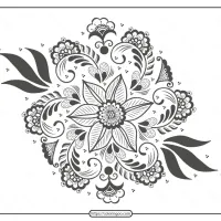 free printable illustration of mehndi ornament 02