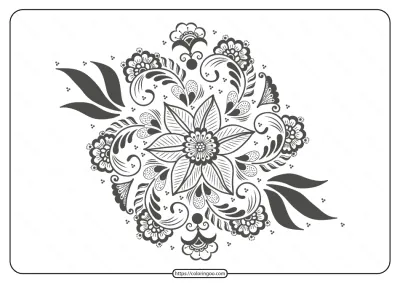 Free Printable Illustration of Mehndi Ornament – 02
