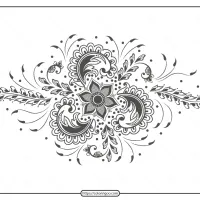 free printable illustration of mehndi ornament