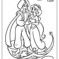 Printable Jasmine Found Her Prince Coloring Page 15 free printable jasmine found her prince coloring page