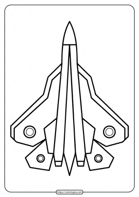 Free Printable Military Fighter Plane Coloring Page
