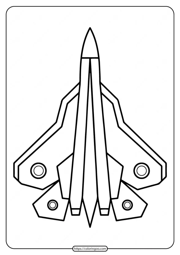 free printable military fighter plane coloring page