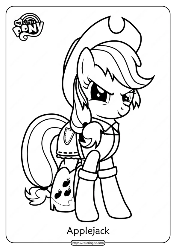 Free Printable MLP Applejack Pdf Coloring Pages 1 free printable mlp applejack pdf coloring pages