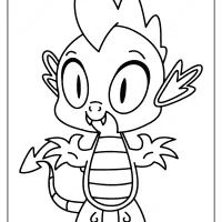 free printable mlp spike pdf coloring page