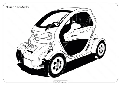 Free Printable Nissan Choi-Mobi Pdf Coloring Page