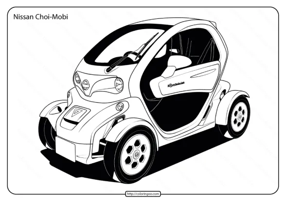 Free Printable Nissan Choi-Mobi Pdf Coloring Page 1 free printable nissan choi mobi pdf coloring page