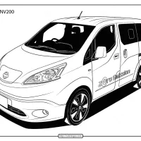 Free Printable Nissan e-NV200 Pdf Coloring Page 23 free printable nissan e nv200 pdf coloring page