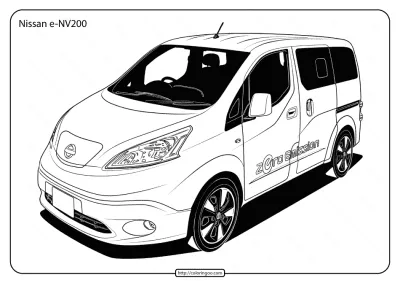 Free Printable Nissan e-NV200 Pdf Coloring Page