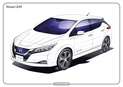Free Printable Nissan Leaf Pdf Coloring Page