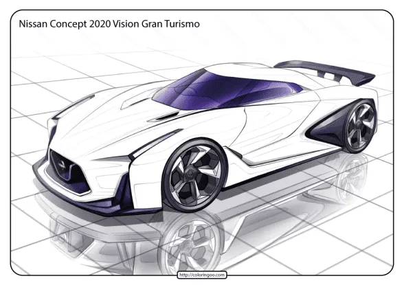 Printable Nissan Vision Gran Turismo Coloring Page 1 free printable nissan vision gran turismo coloring page