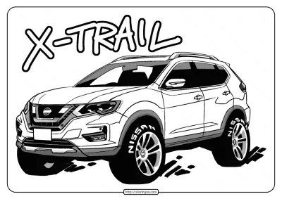 Free Printable Nissan X-Trail Pdf Coloring Page
