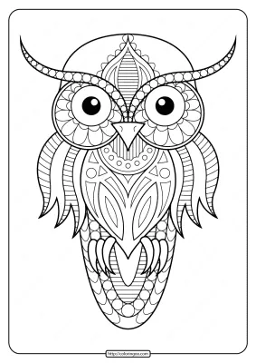 Free Printable Owl Animal Coloring Page