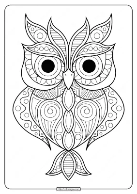 Free Printable Owl Animal Pdf Coloring Page