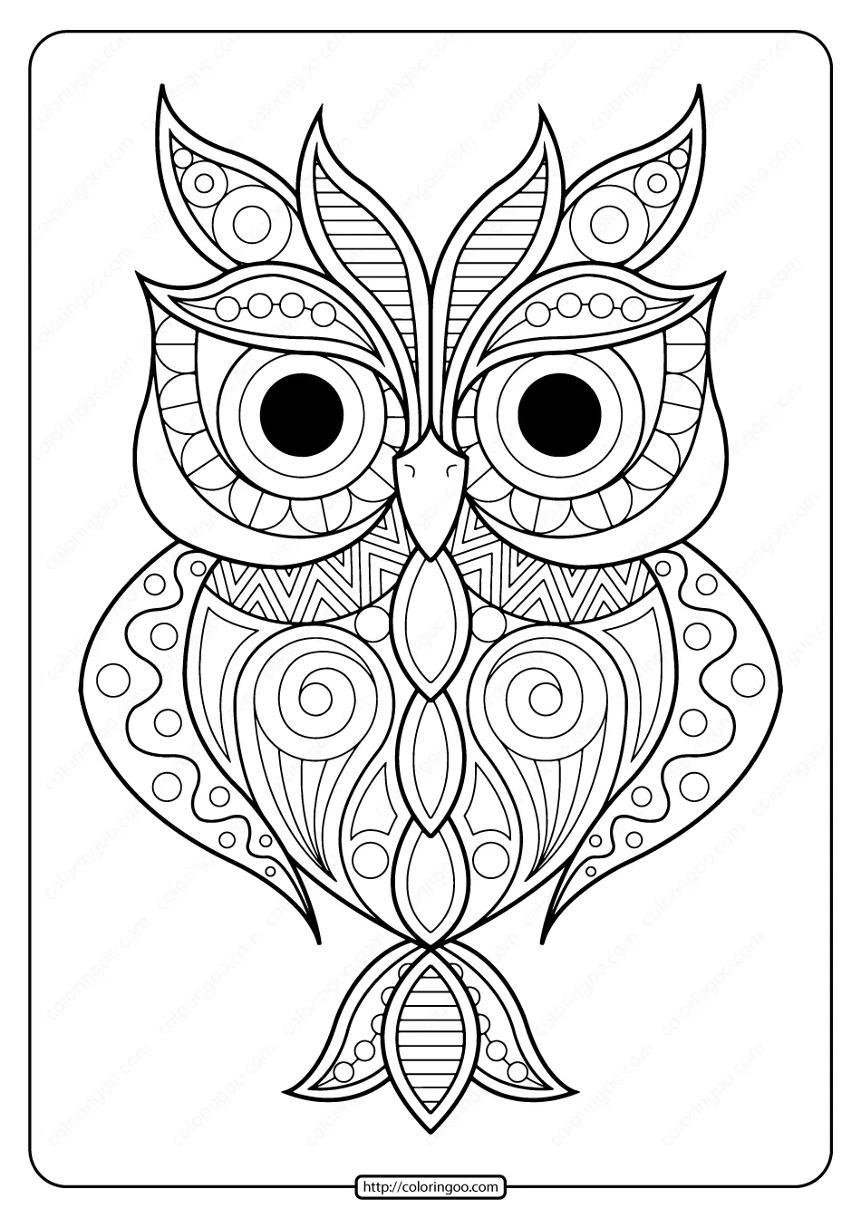 Free Printable Owl Animal Pdf Coloring Page 2 free printable owl animal pdf coloring page