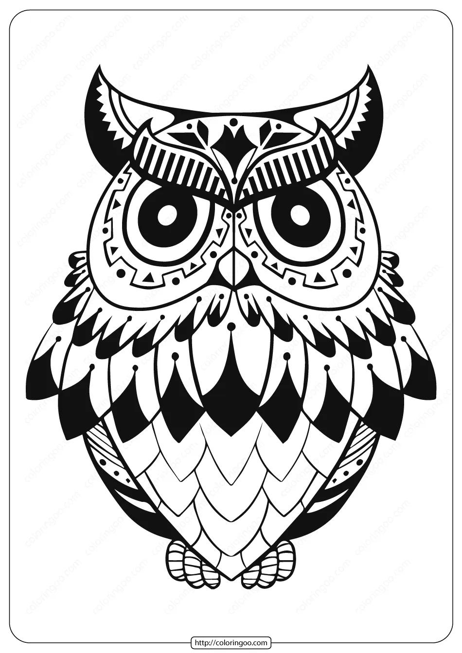 free printable owl coloring page 003