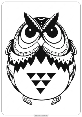 Free Printable Owl Animal Coloring Page – 004