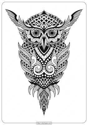 Free Printable Owl Animal Coloring Page – 005