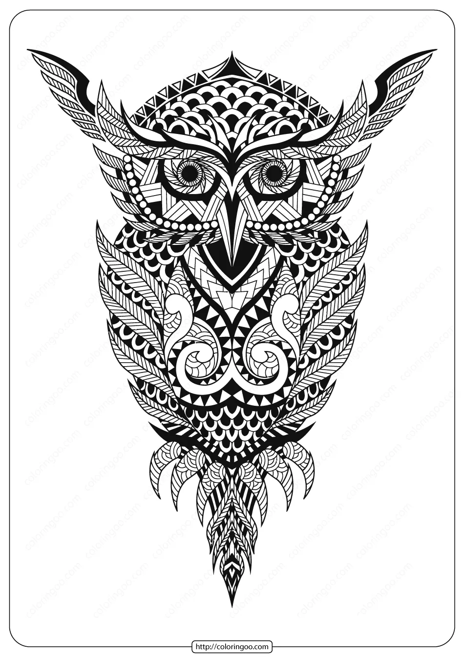 free printable owl coloring page 005