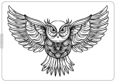 Free Printable Owl Animal Coloring Page – 006