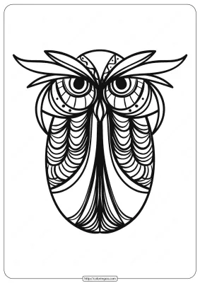 Free Printable Owl Animal Coloring Page – 007