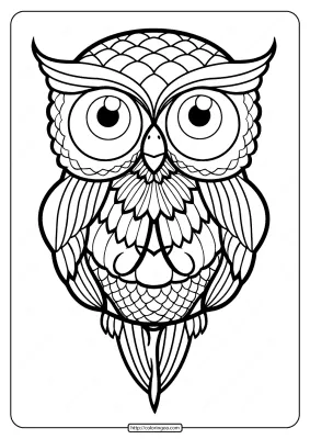 Free Printable Owl Tattoo Pdf Coloring Page