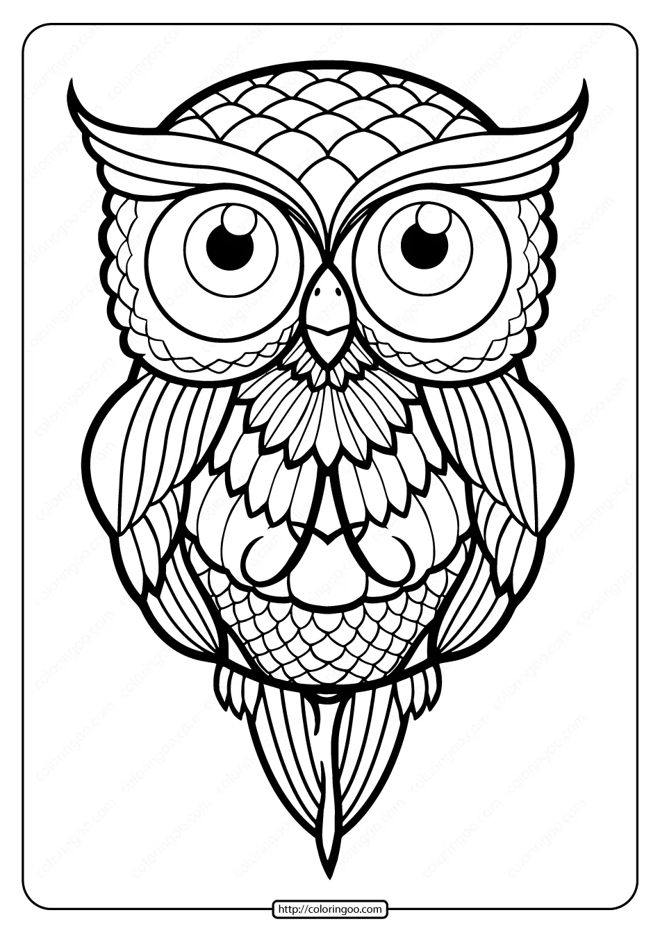free printable owl tattoo pdf coloring page